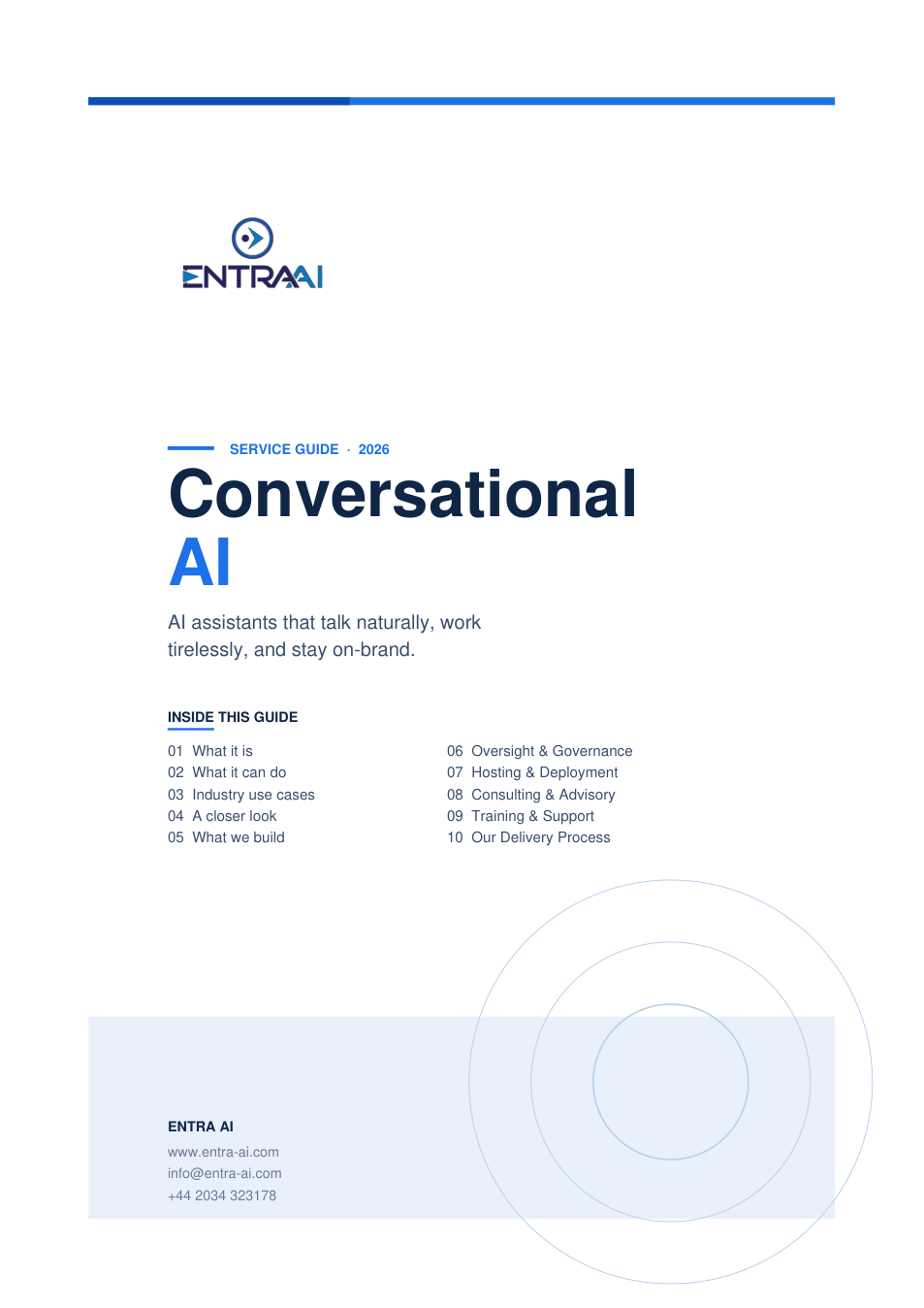 Conversational AI service guide preview